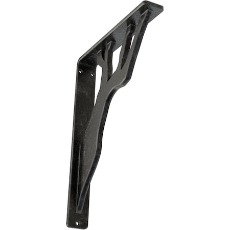 Ekena Millwork Damon Wrought Iron Bracket, (Single center brace), Antiqued Silver 1 1/2"W x 7 1/2"D x 10"H BKTM01X07X10SDAASV